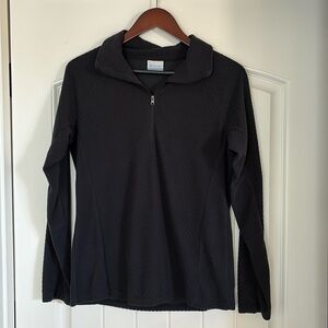 Columbia Black Waffle‎ Knit Base Layer 1/4 Zip Fleece Jacket Women’s Size Medium